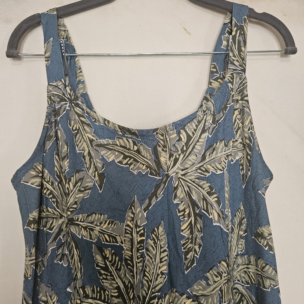 Hilo Hattie Blue and Green Tropical Maxi Dress Size L - Picture 3 of 7